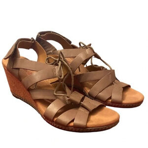 Clarks Collection Lace Up Wedge Sandals
